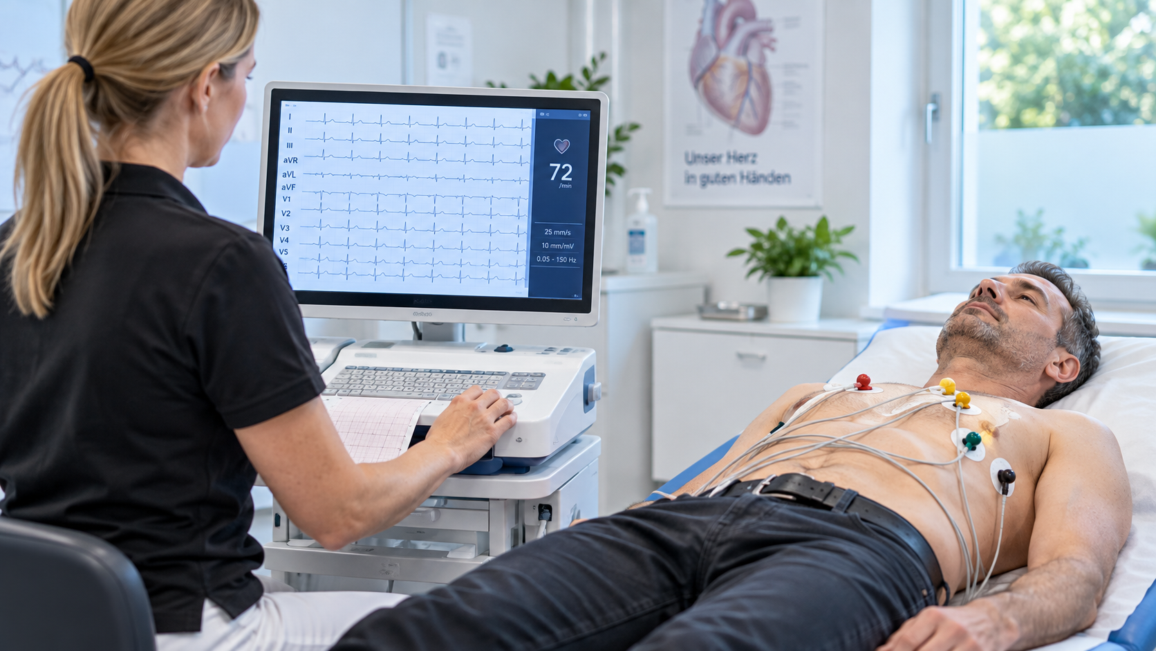 EKG-Untersuchung, KI-generierte Illustration